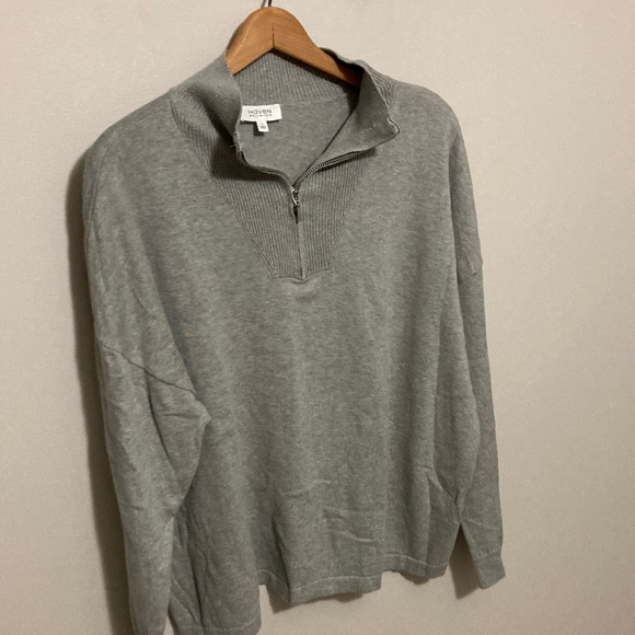 Haven Well Within Women’s Gray 1/4 Zip-Up Pullover Sweater, Size XL Cashmere - Picture 2 of 8
